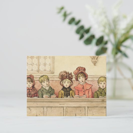 Singen in der Kirche (w/c auf Papier) Postkarte (Stehend Vorderseite)