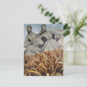 Singen in einer Weizenfeld-Collage Postkarte (Stehend Vorderseite)