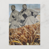 Singen in einer Weizenfeld-Collage Postkarte (Vorderseite)
