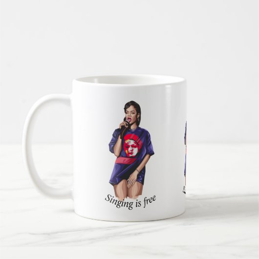 Singen ist kostenlos Kaffee Tasse (Links)