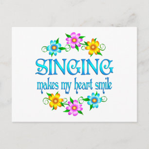 Singen Lächeln Postkarte