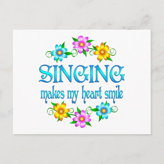 Singen Lächeln Postkarte (Vorderseite)