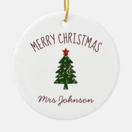 Singen Lehrer Weihnachten Geschenk maßgeschneidert Keramik Ornament