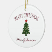 Singen Lehrer Weihnachten Geschenk maßgeschneidert Keramik Ornament (Links)