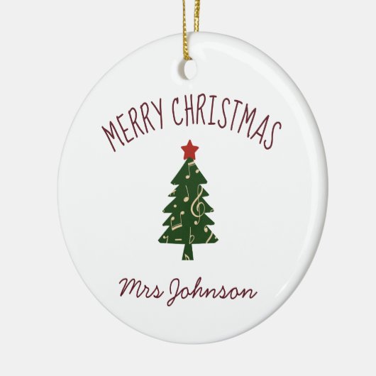 Singen Lehrer Weihnachten Geschenk maßgeschneidert Keramik Ornament (Links)