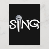 Singen mit Mikrofon Postkarte (Vorderseite)