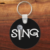 Singen mit Mikrofon Schlüsselanhänger (Vorderseite)