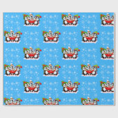 Singen Pinguine Weihnachtswrapping Paper Geschenkpapier (Flach)
