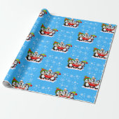 Singen Pinguine Weihnachtswrapping Paper Geschenkpapier (Ungerollt)