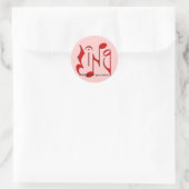 singen runder aufkleber (Tasche)