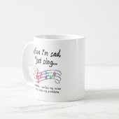 Singen schlimmer als Probleme Funny Mug Kaffeetasse (Vorderseite Links)