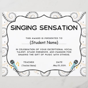 Singen Sensation Student Recognition Award