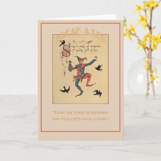 Singen Sie ein Lied von Sixpence Viel Glück Grußka Karte (Gelbe Blume)