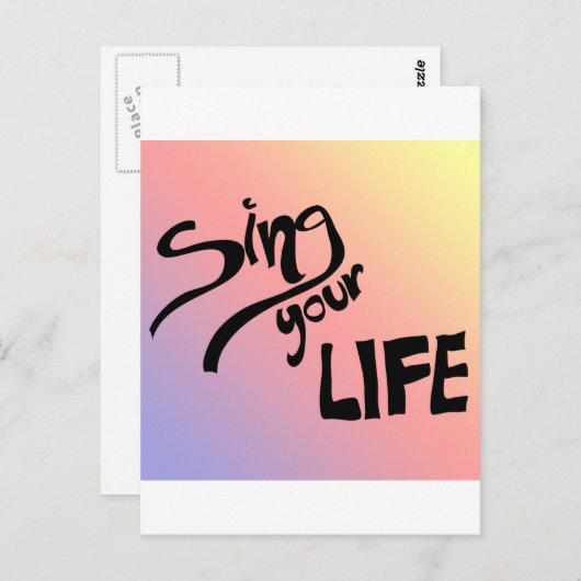 Singen Sie Ihr Leben Postkarte (Vorne/Hinten)
