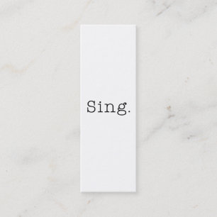 Singen Sie. Schwarzweiss singen Sie Mini Visitenkarte