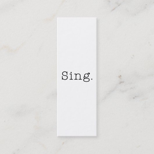 Singen Sie. Schwarzweiss singen Sie Mini Visitenkarte (Vorderseite)