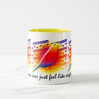 SINGEN SIE, SINGEN SIE, SINGEN SIE ZWEIFARBIGE TASSE