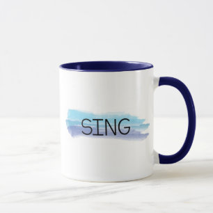 SINGEN Sie WATERCOLOR-TASSE für MUSIK-LEHRER Tasse