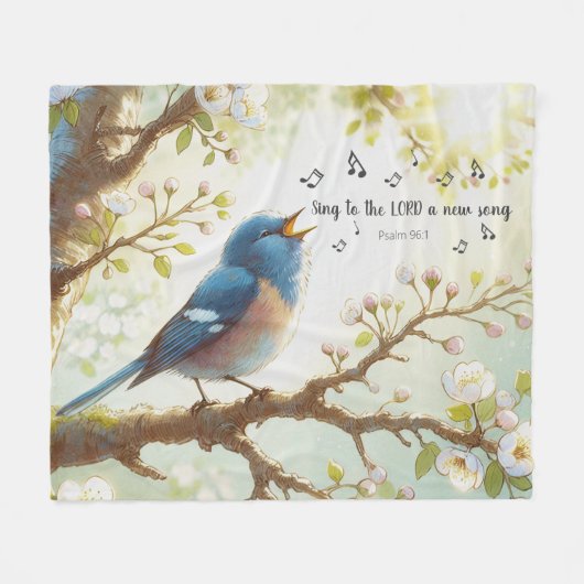 Singen Sie zum LORD ein neues Lied Psalm 96:1 Fleecedecke (Vorderseite (Horizontal))
