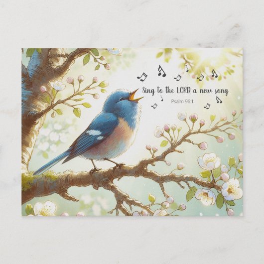 Singen Sie zum LORD ein neues Lied Psalm 96:1 Postkarte (Vorderseite)