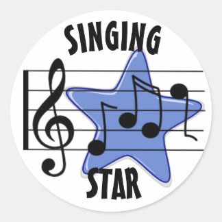 Singen-Star-Sticker Runder Aufkleber