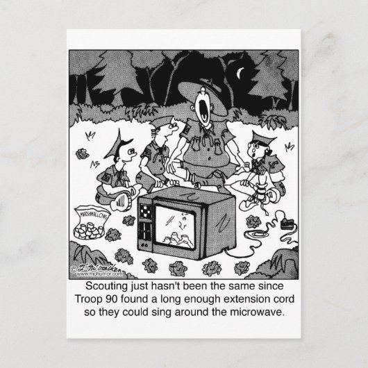 Singen um die Mikrowelle Postkarte (Vorderseite)