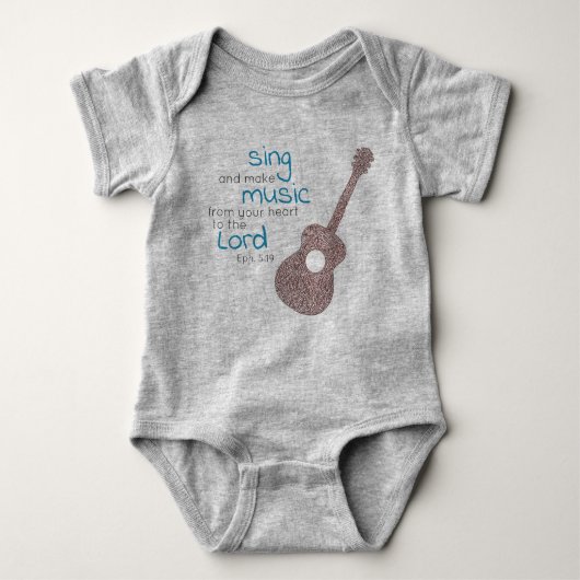 "Singen und Musik machen.." Gitarre Baby Strampler (Vorderseite)