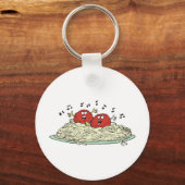 Singen von Fleischbällen auf Spaghetti Schlüsselanhänger (Vorderseite)