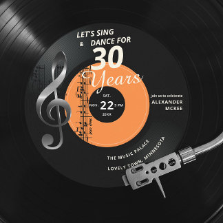 Singen wir 30 Jahre Vintagen Geburtstag Einladung