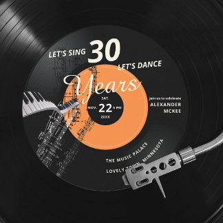 Singen wir 30 Klavieraufnahmen Vintag Geburtstag Einladung