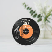 Singen wir 40 Jahre Vintagen Geburtstag Einladung (Stehend Vorderseite)