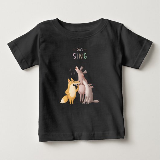 Singen wir Woodland Animal Acapella Baby T - Shirt (Vorderseite)