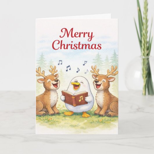 Singend den ganzen Weg...Frohe Weihnachten Karte (Vorderseite)