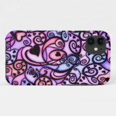 Singende Herz-Schläge, Buntglasart Case-Mate iPhone Hülle (Rückseite (Horizontal))