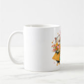Singende Katzen mit Blumensträußen Kaffeetasse (Links)