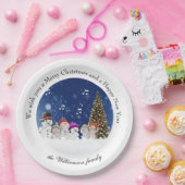 Singende Schneemänner Frohe Weihnachten - Personal Pappteller (Party)