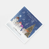 Singende Schneemänner Frohe Weihnachten - Personal Serviette (Ecke)
