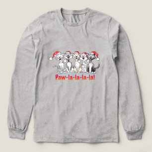 Singende Weihnachtskatzen mit Santa-Hüten Tri-Blend Shirt