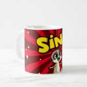 Singender Erdmännchen Kaffeetasse (Vorderseite Links)