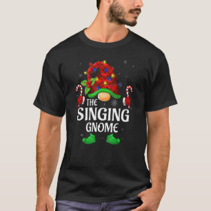 Singender Gnom Buffalo Rot Kariert Passende Famili T-Shirt
