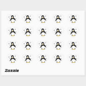 Singender Pinguin Herz-Aufkleber (Blatt)