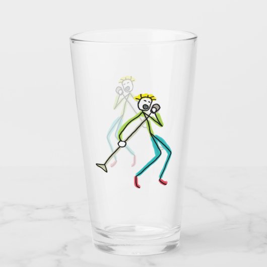 Singender Stickman Glas (Vorderseite)