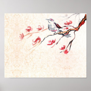 Singender Vogel Hintergrund Poster