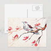 Singender Vogel Hintergrund Postkarte (Vorne/Hinten)