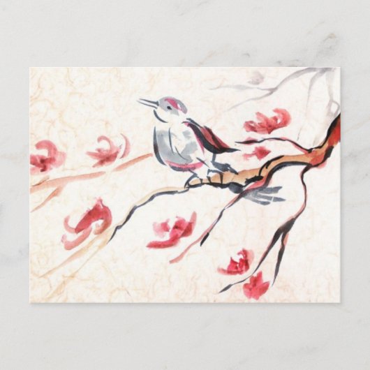Singender Vogel Hintergrund Postkarte (Vorderseite)