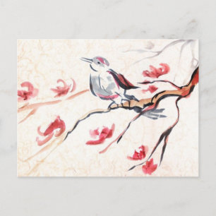 Singender Vogel Hintergrund Postkarte