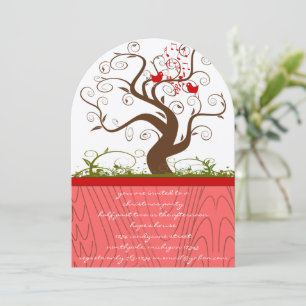 Singender Vogel Holzmaserung Baum Weihnachtsessen Einladung