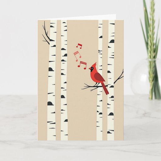 Singender Vogel Weihnachtskarte Karte (Vorderseite)