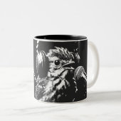 Singender Vogel Zweifarbige Tasse (VorderseiteRechts)