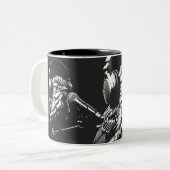 Singender Vogel Zweifarbige Tasse (Vorderseite Links)